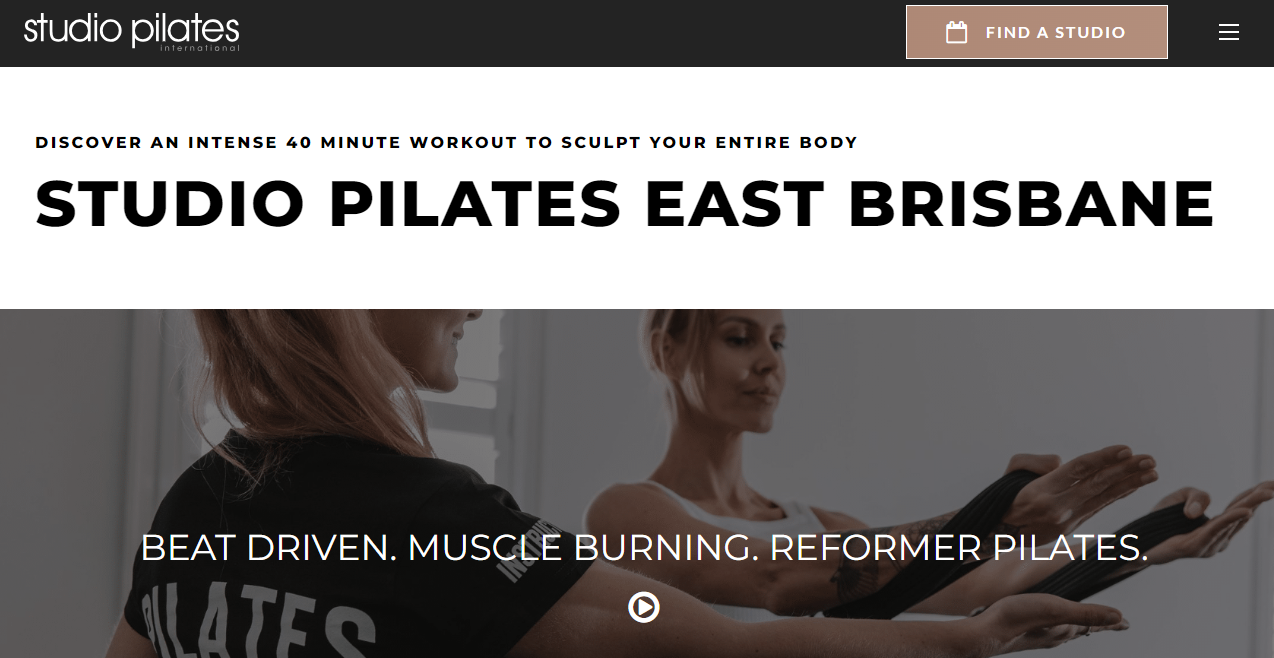 Studio Pilates East Brisbane Screenshot from website